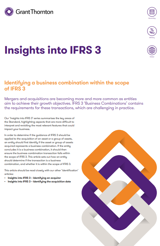 Identifying a business combination within the scope of IFRS 3