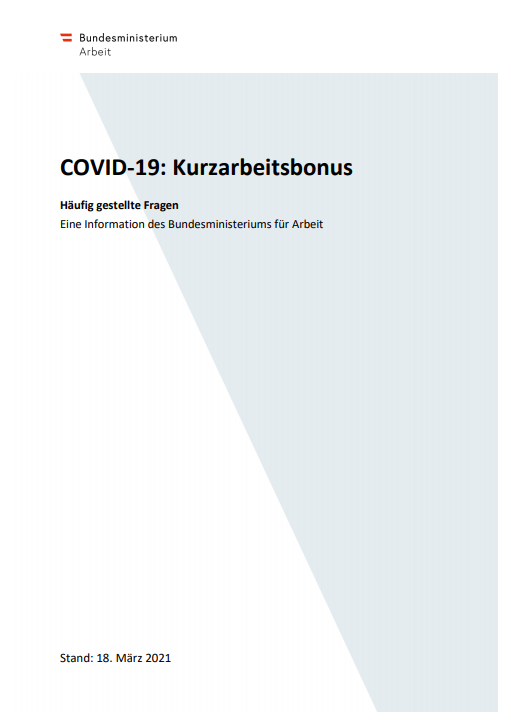 Covid-19: Kurzarbeitsbonus