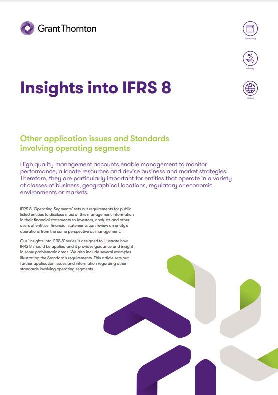 Other application issues and Standards involving operating segments