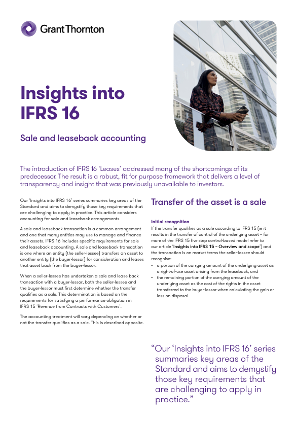 Sale and leaseback accounting