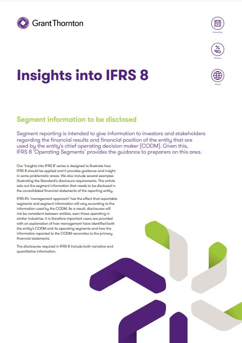 Segment information to be disclosed